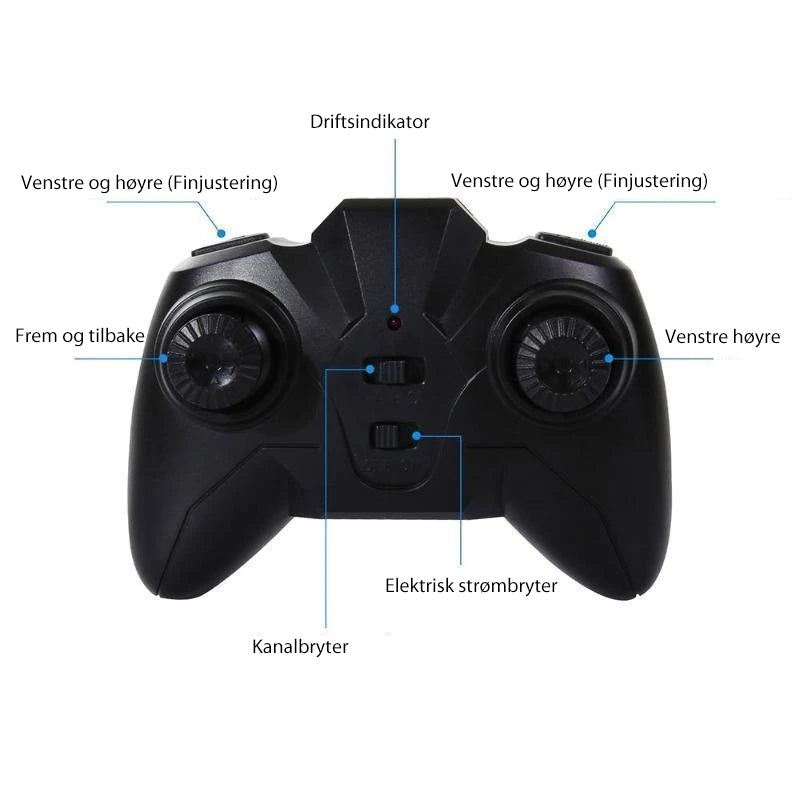 "Radiostyrd anti-gravity bil med LED-ljus, kör på vägg och tak, blå färg, futuristisk design för barnäventyr"