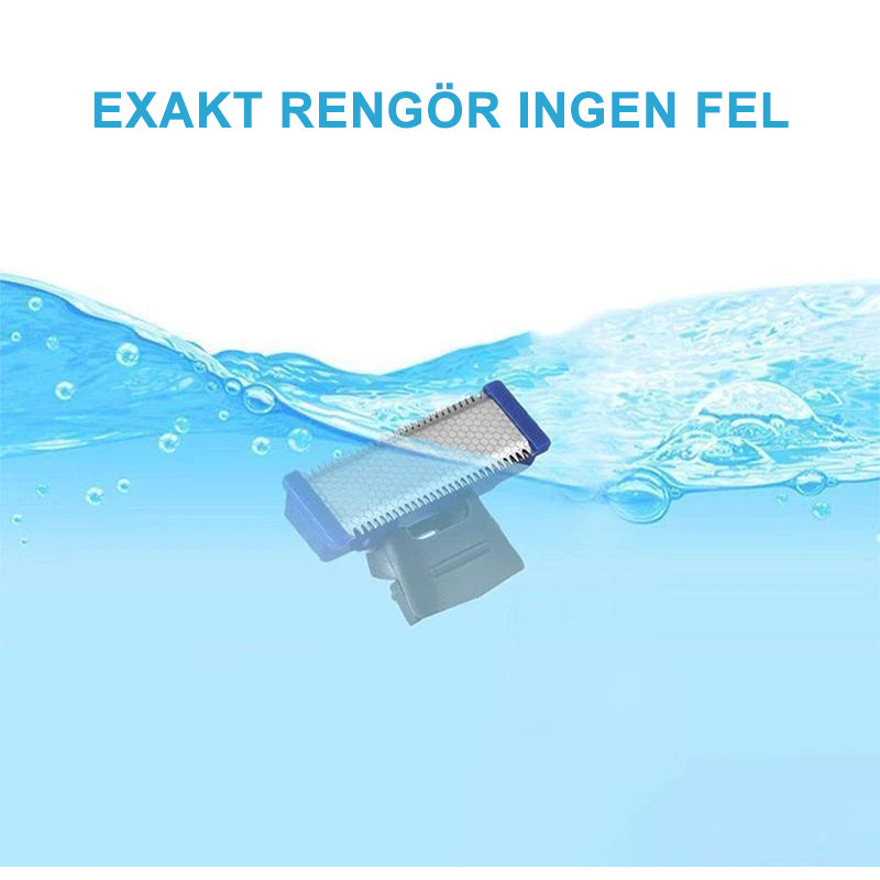 "Rakapparat för män med USB-laddning, kromfinish, dubbelsidigt blad, LED-ljus, perfekt för trimning och rakning."