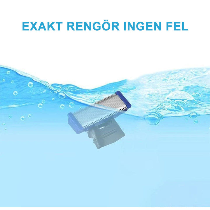 "Rakapparat för män med USB-laddning, kromfinish, dubbelsidigt blad, LED-ljus, perfekt för trimning och rakning."