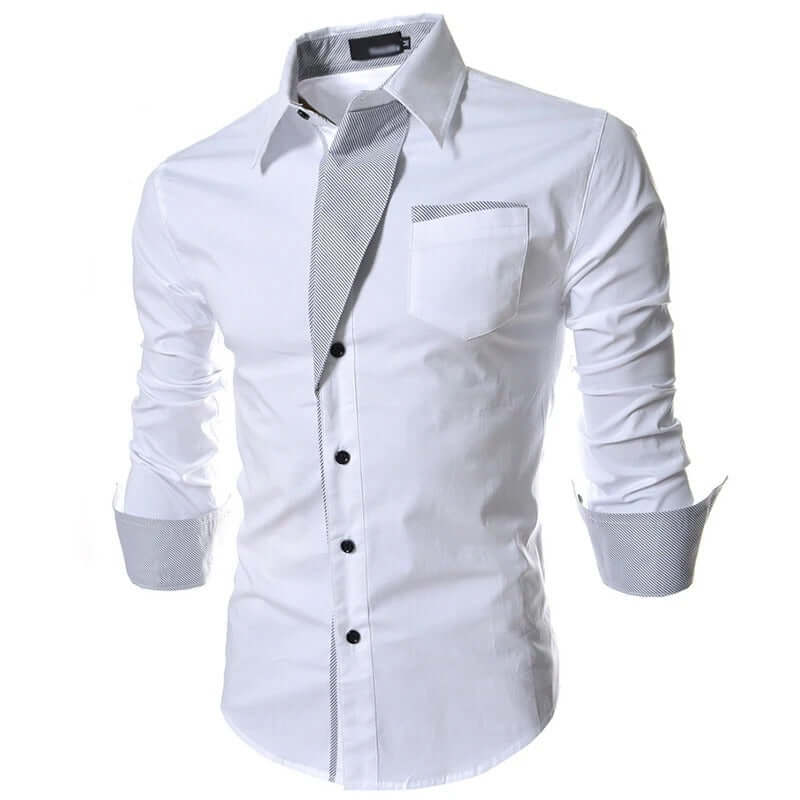 Randig Button - Down Skjorta för Herr - Stil och Professionalism - Glowseva
