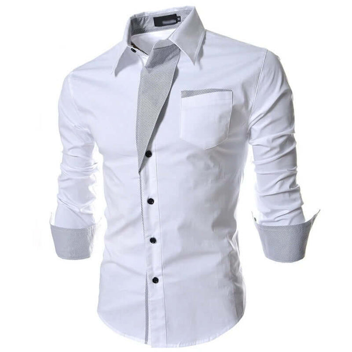 Randig Button - Down Skjorta för Herr - Stil och Professionalism - Glowseva