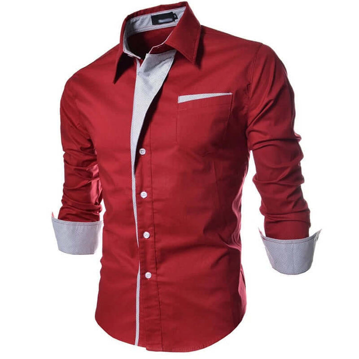 Randig Button - Down Skjorta för Herr - Stil och Professionalism - Glowseva