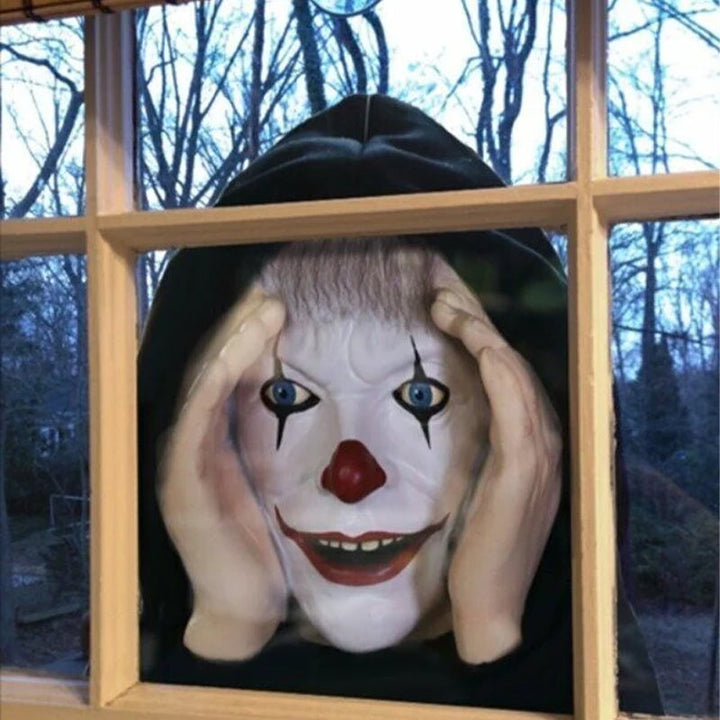 "Realistisk Läskig Peeper Creeper dekoration med intensiva ögon, perfekt för fönster, skrämmande och unik hemaccessoar."