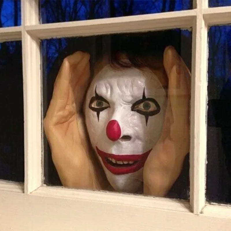 "Realistisk Läskig Peeper Creeper dekoration med intensiva ögon, perfekt för fönster, skrämmande och unik hemaccessoar."