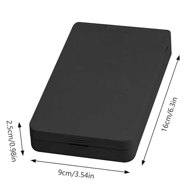 "Resesminkborstar med LED-spegel, kompakt svart väska, syntetiska borst, enkel applikation för perfekt look."