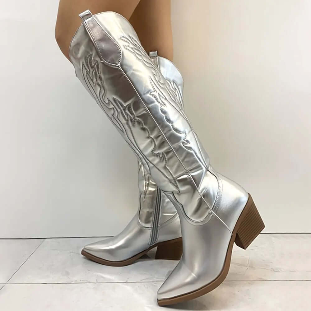 Retro Höst Western Cowboy Stövlar – Styla Din Höst med Tidlös Elegans - Glowseva