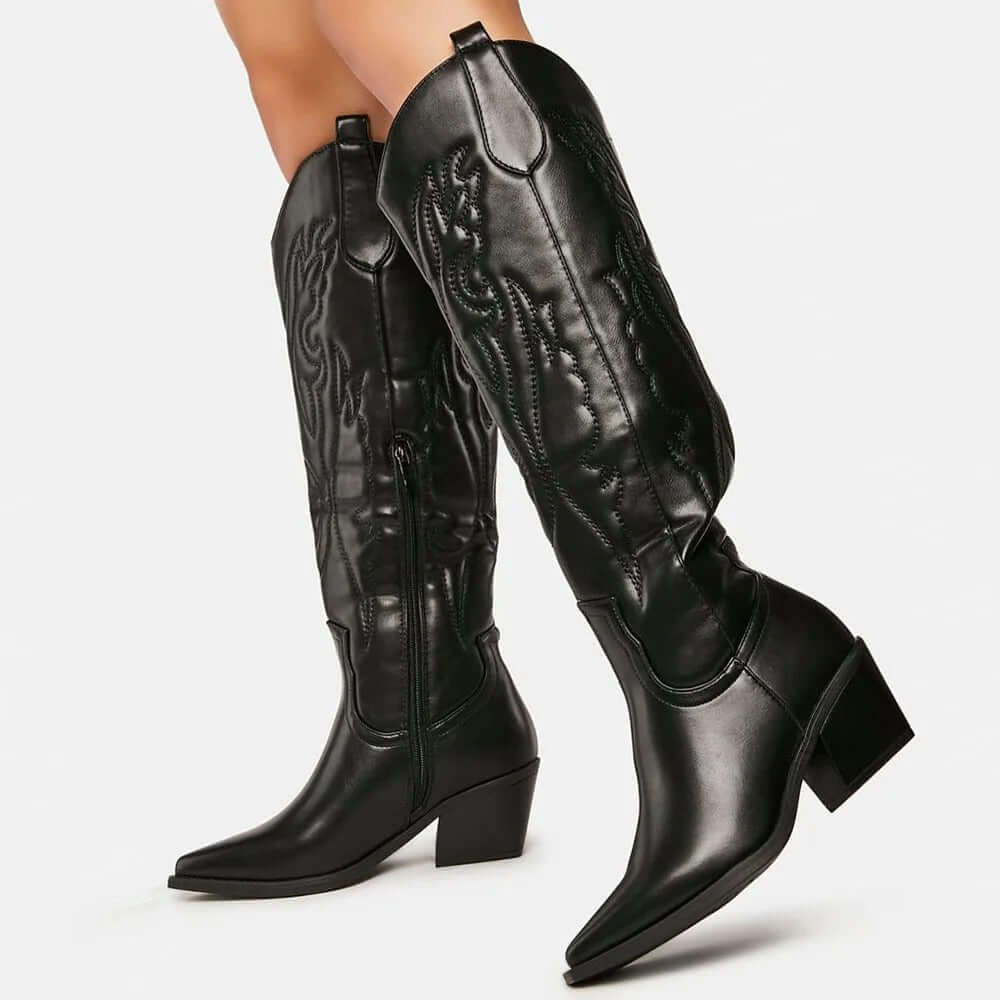 Retro Höst Western Cowboy Stövlar – Styla Din Höst med Tidlös Elegans - Glowseva
