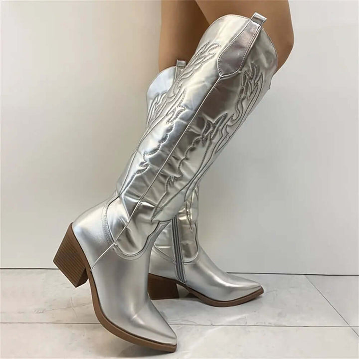 Retro Höst Western Cowboy Stövlar – Styla Din Höst med Tidlös Elegans - Glowseva