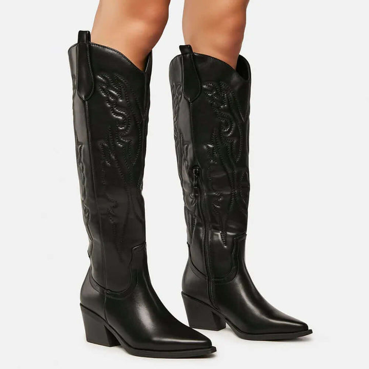 Retro Höst Western Cowboy Stövlar – Styla Din Höst med Tidlös Elegans - Glowseva