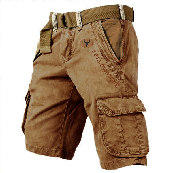 "Robusta herrarnas cargoshorts med bälte i slitstarkt material, flera praktiska fickor och outdoor-design."
