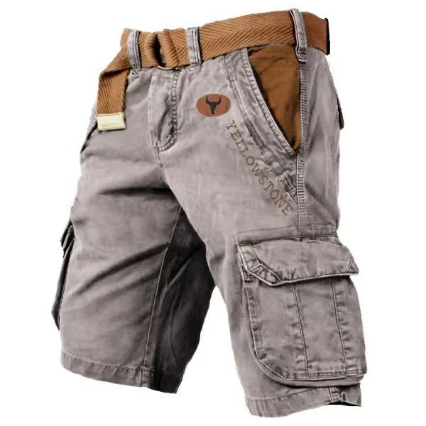 "Robusta herrarnas cargoshorts med bälte i slitstarkt material, flera praktiska fickor och outdoor-design."