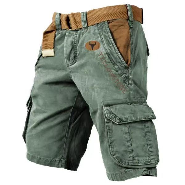 "Robusta herrarnas cargoshorts med bälte i slitstarkt material, flera praktiska fickor och outdoor-design."