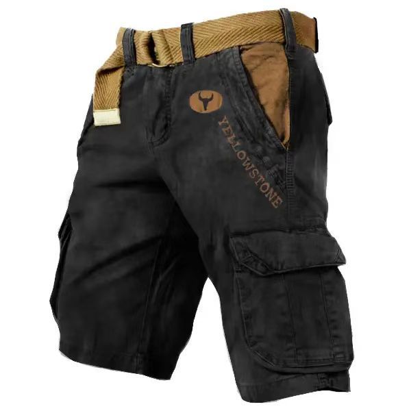 "Robusta herrarnas cargoshorts med bälte i slitstarkt material, flera praktiska fickor och outdoor-design."
