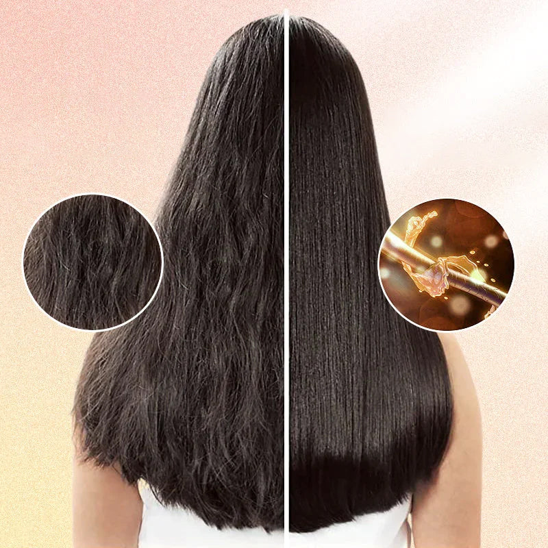 "Röd och svart varmluftsstyler och roterande hårtork, 2-i-1 design för enkel hårstyling med två utbytbara borstar."