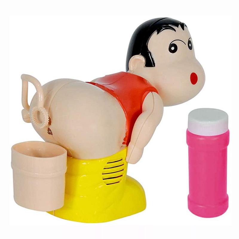 "Rolig bubbelblåsare med pruttljud för pojkar, färgstark leksak i plast, perfekt för skämt och underhållande presenter."