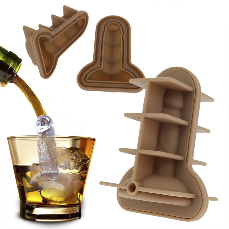 "Rolig vuxen parodi iskubform i silikon, färgglada isformer för festliga drycker och cocktails, köksprodukt."