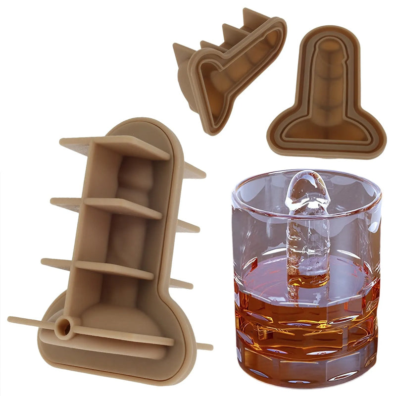 "Rolig vuxen parodi iskubform i silikon, färgglada isformer för festliga drycker och cocktails, köksprodukt."