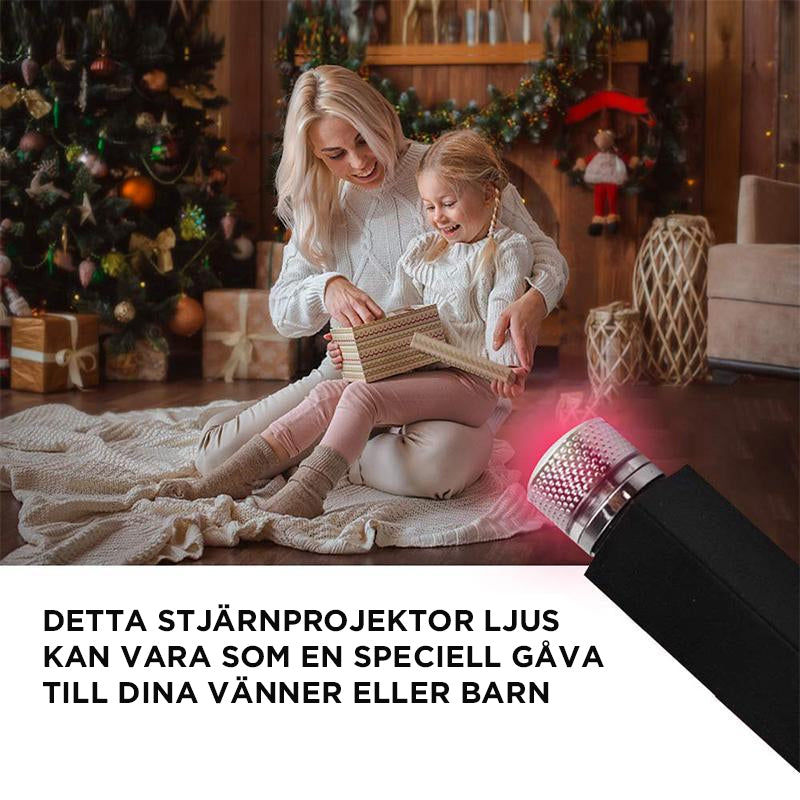 "Romantisk USB nattlampa med stjärnhimmelseffekt, perfekt för mysig belysning och ljudsvar i bil eller hemmiljö."