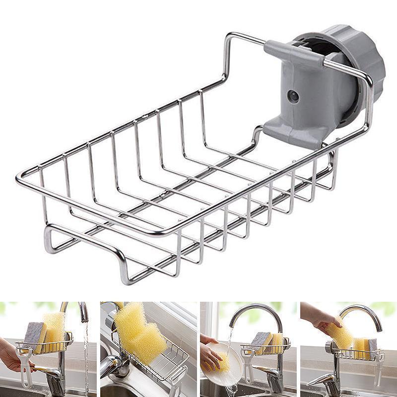 "Rostfri duschkorg & kökshylla, elegant design, hållbar, dränering, ordning i badrum och kök, rostfritt stål."