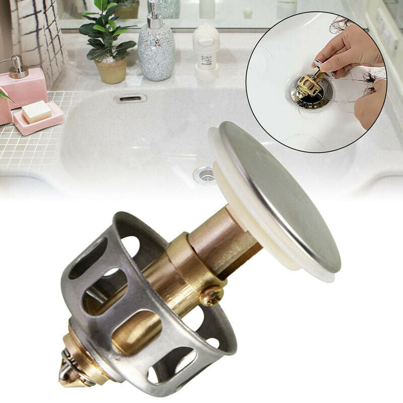 "Rostfritt stål avloppsfilter för tvättställ, elegant design, förhindrar blockeringar och dålig lukt, passar de flesta avlopp