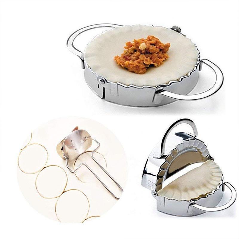 "Rostfritt stål dumplingmaskin och skalare med spegelpolerad yta för enkel och hygienisk användning i hemmakök."