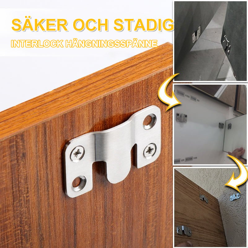 "Rostfritt stålspänne med förregling, silverfärgat, för stabil möbelmontering, hållbart och lättinstallerat konstruktionsverk