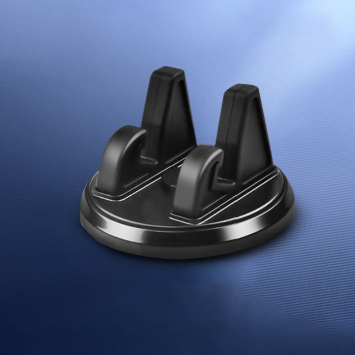 "Roterande bil mobilhållare med sugkopp, tillgänglig i svart eller silver, för säker telefonplacering under körning."