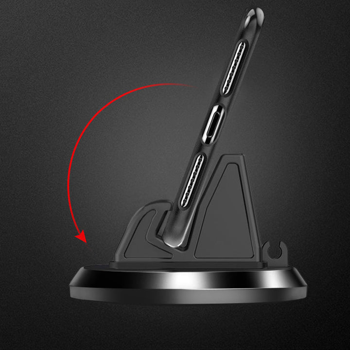 "Roterande bil mobilhållare med sugkopp, tillgänglig i svart eller silver, för säker telefonplacering under körning."