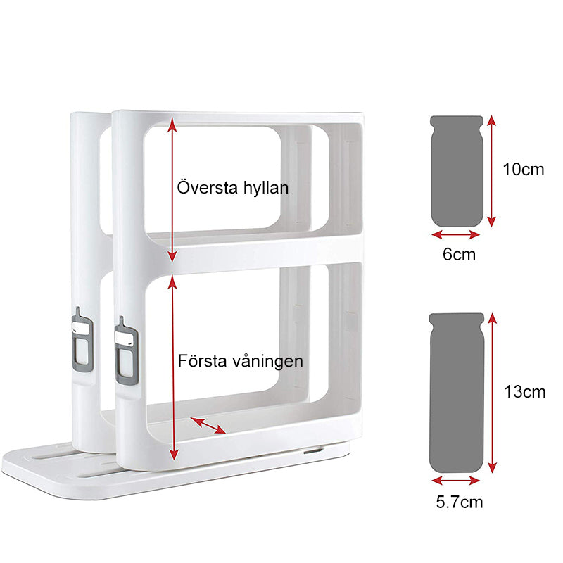 Roterande köksförvaringsställ, vit PP, platsbesparande design med elegant hyllkonstruktion för flaskor och burkar.