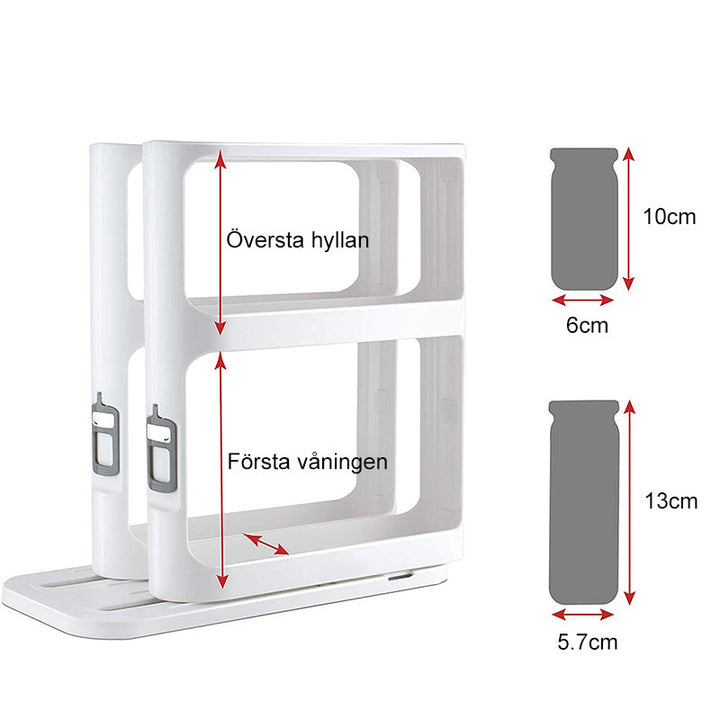 Roterande köksförvaringsställ, vit PP, platsbesparande design med elegant hyllkonstruktion för flaskor och burkar.