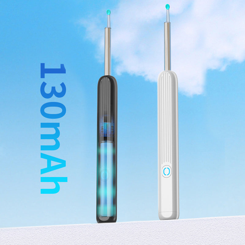 "Säker öronrengörare med spiralformat silikonhuvud och inbyggd HD-kamera för effektiv öronhygien och visuell inspektion."