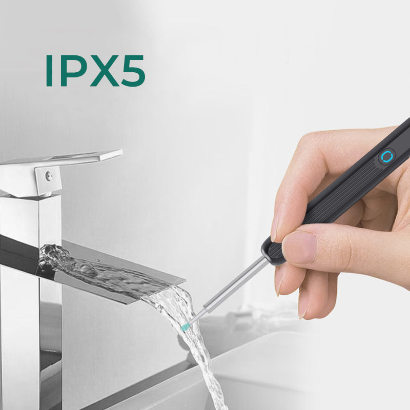 "Säker öronrengörare med spiralformat silikonhuvud och inbyggd HD-kamera för effektiv öronhygien och visuell inspektion."