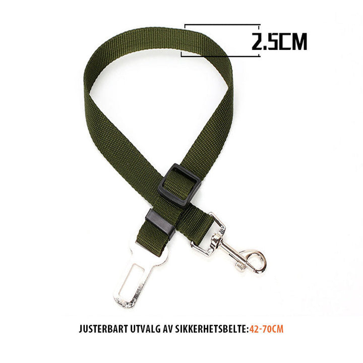 "Säkerhetsbälte för husdjur, justerbart hållbart polyester, flera färger, för trygg bilresa, 42-70 cm, bekväm passform"