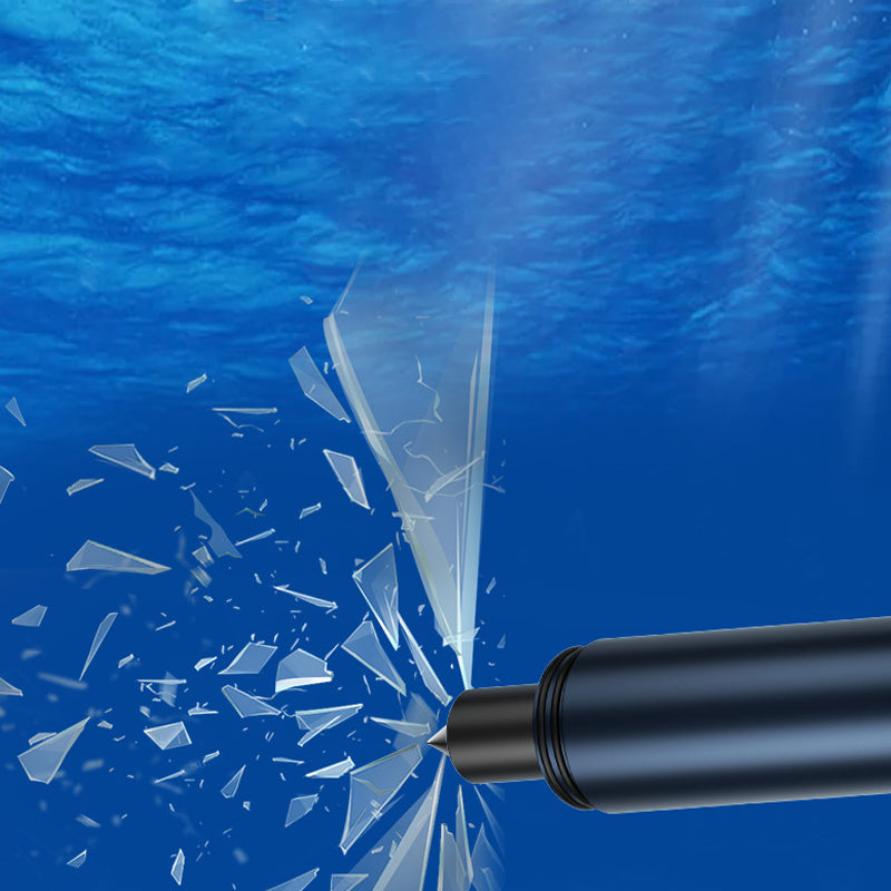 "Säkerhetshammare för nyttofordon, 2-i-1 verktyg, blå färg, kompakt design, hammare och säkerhetsbältesklippare."