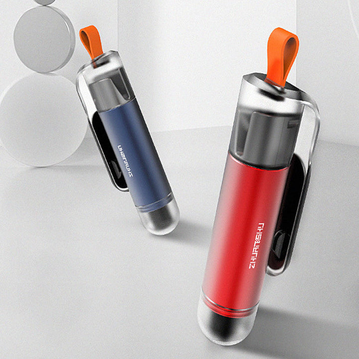 "Säkerhetshammare för nyttofordon, 2-i-1 verktyg, blå färg, kompakt design, hammare och säkerhetsbältesklippare."