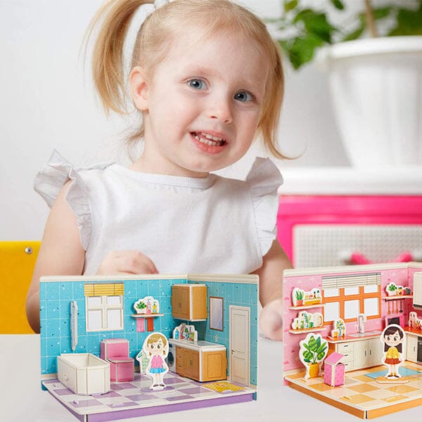 "Sank 3D stereorumspussel för barn, interaktiva leksaker, färgglada bitar, stimulerande design för fantasi och motorik"