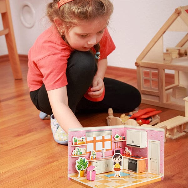 "Sank 3D stereorumspussel för barn, interaktiva leksaker, färgglada bitar, stimulerande design för fantasi och motorik"