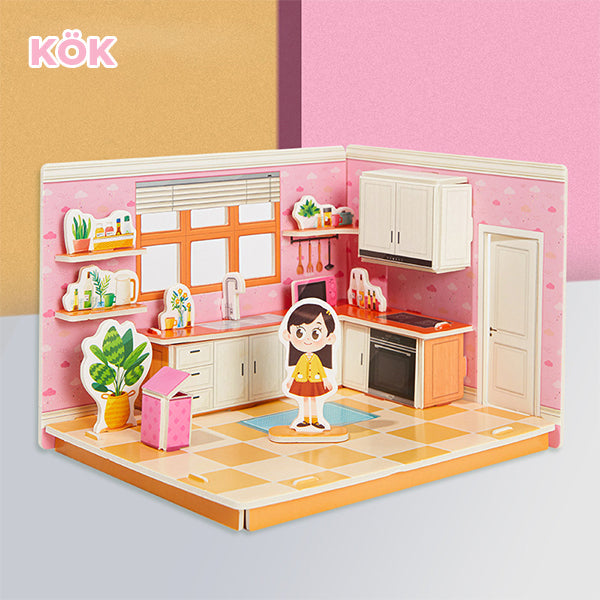 "Sank 3D stereorumspussel för barn, interaktiva leksaker, färgglada bitar, stimulerande design för fantasi och motorik"