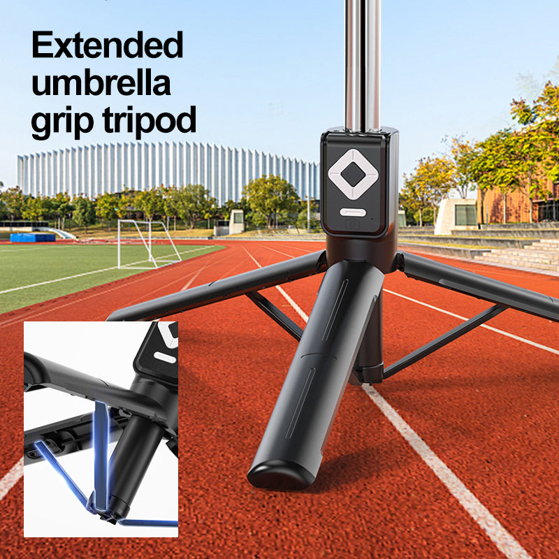 "Selfiepinne med dimbart LED-ljus och Bluetooth-fjärrkontroll, svart och vit, kompakt och bärbar, perfekt för nattbilder."