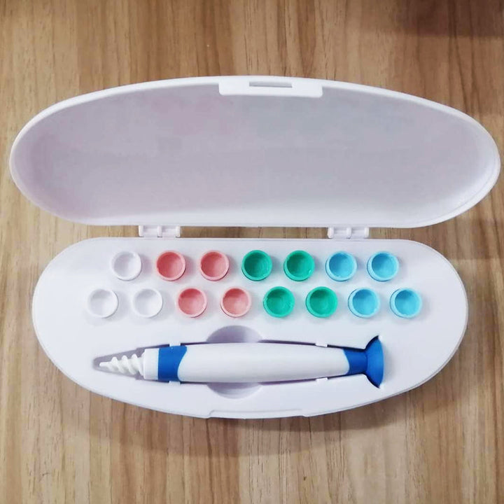 "Silikon öronskredar verktygsset med färgglada tvättbara spetsar, perfekt för öronhygien på resor och hemma."