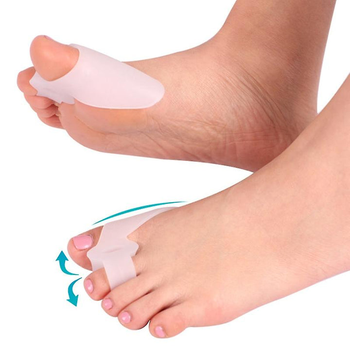 Silikon tåspridare för Hallux Valgus, diskret design, flexibel och ergonomisk för daglig komfort och smärtlindring.