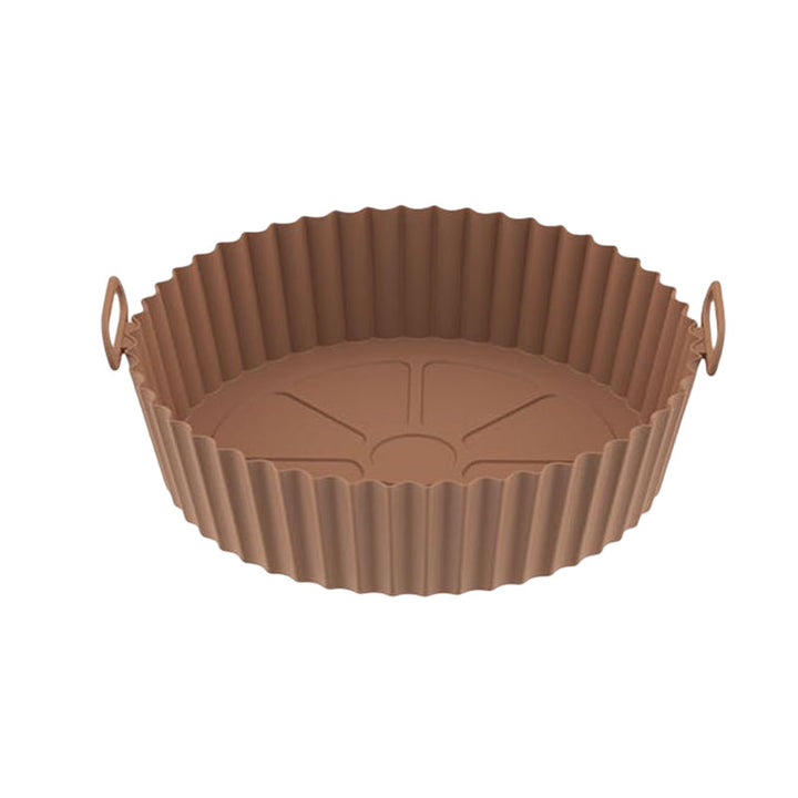"Silikonbakplåt för Airfryer, återanvändbar, non-stick, flerfärgad. Mått: 20x17,5x5 cm. Perfekt för bekväm matlagning."