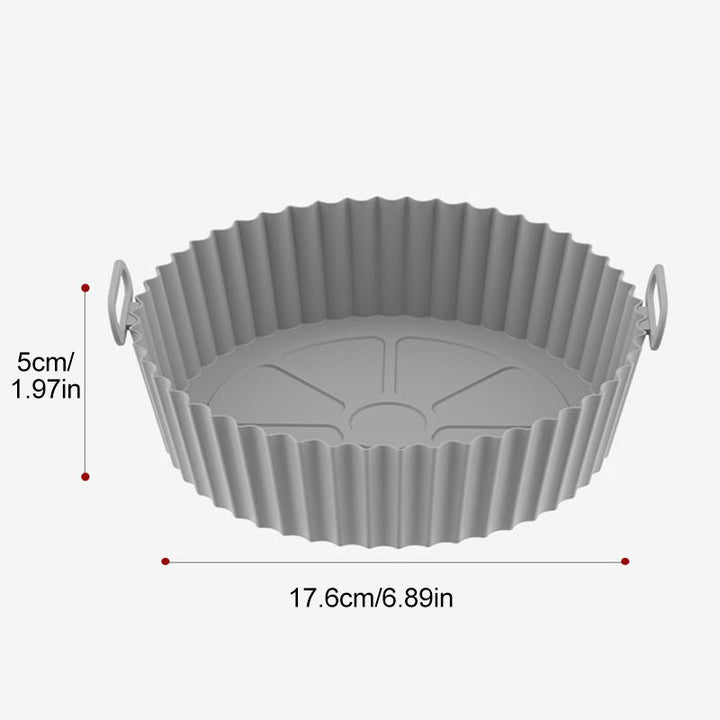 "Silikonbakplåt för Airfryer, återanvändbar, non-stick, flerfärgad. Mått: 20x17,5x5 cm. Perfekt för bekväm matlagning."