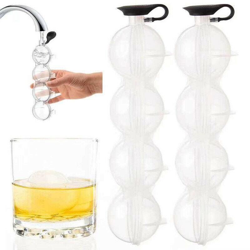 Silikonform för stora runda isbitar, flexibel och lätt att använda, perfekt för cocktails och whisky, långsamt smältande.