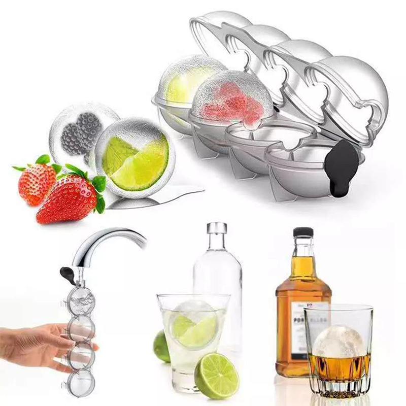 Silikonform för stora runda isbitar, flexibel och lätt att använda, perfekt för cocktails och whisky, långsamt smältande.