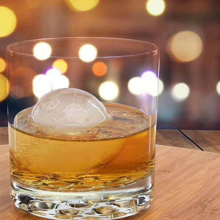 Silikonform för stora runda isbitar, flexibel och lätt att använda, perfekt för cocktails och whisky, långsamt smältande.