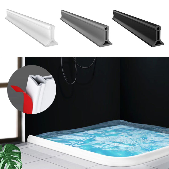 "Silikonlist för badrum, anpassad installation, vattenavvisande i vit färg, flexibel design, skyddar mot fukt."