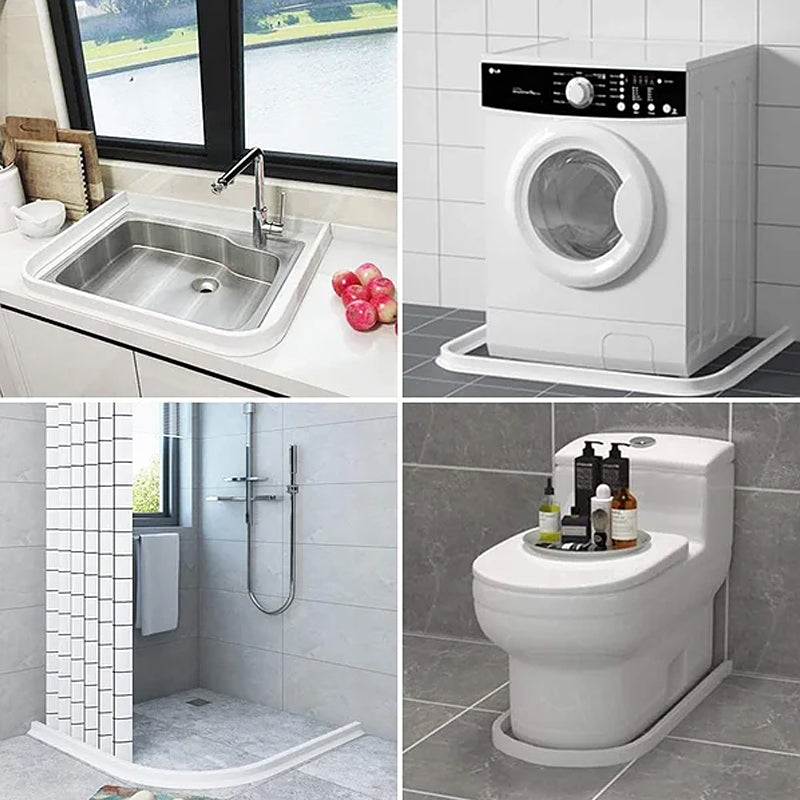 "Silikonlist för badrum, anpassad installation, vattenavvisande i vit färg, flexibel design, skyddar mot fukt."