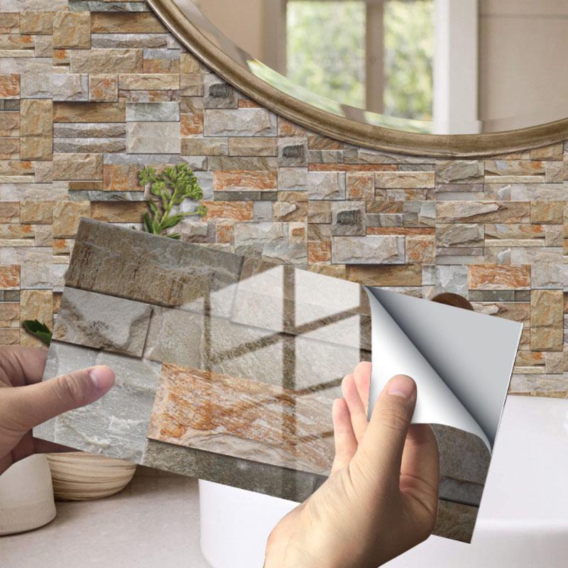 "Självhäftande 3D kakeldekor, värmebeständig, vattenavvisande, snygg modern design för elegant heminredning."