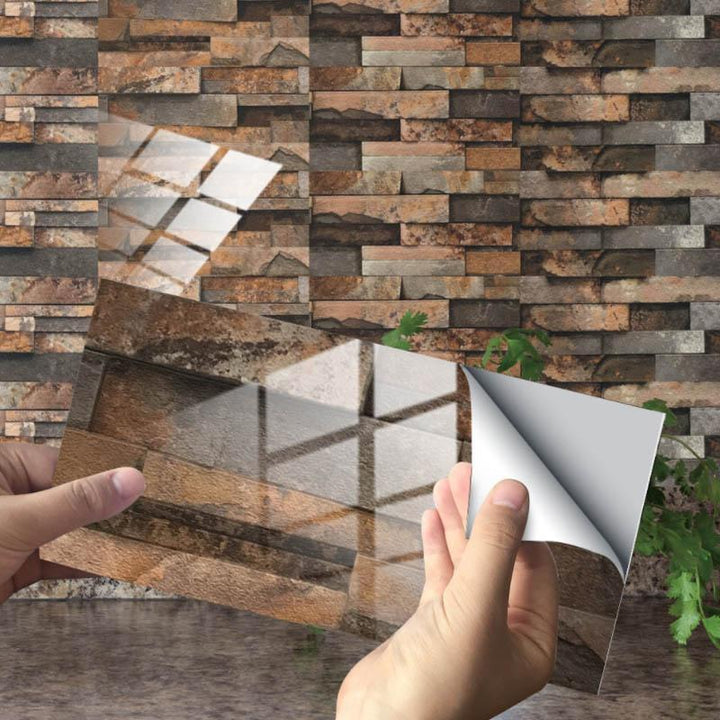 "Självhäftande 3D kakeldekor, värmebeständig, vattenavvisande, snygg modern design för elegant heminredning."